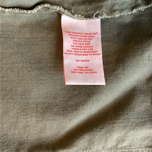 Ruby Rd Army Green Beaded Jacket Size 14 - Picture 9 of 9